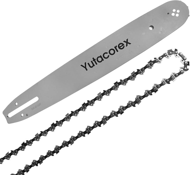 Yutacorex 14inch Chainsaw Guide Bar and Chain Combo,Replacement Accessories Fits EGO CS1400,Fits Homelite UT43104, Fits RYOBI RY40502,RY40503, Fits WORX WG, Fits SKIL CS4555-10, specifications 3/8,043,52DL - Image 1